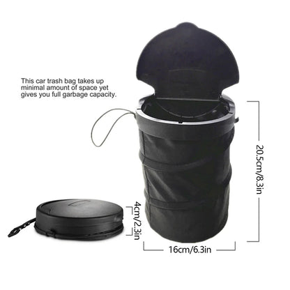 Car Trash Can Foldable Car Dustbin with Lid Leak-Proof Waterproof Car Trash Bin Hanging Washable Car Garbage Container Portable