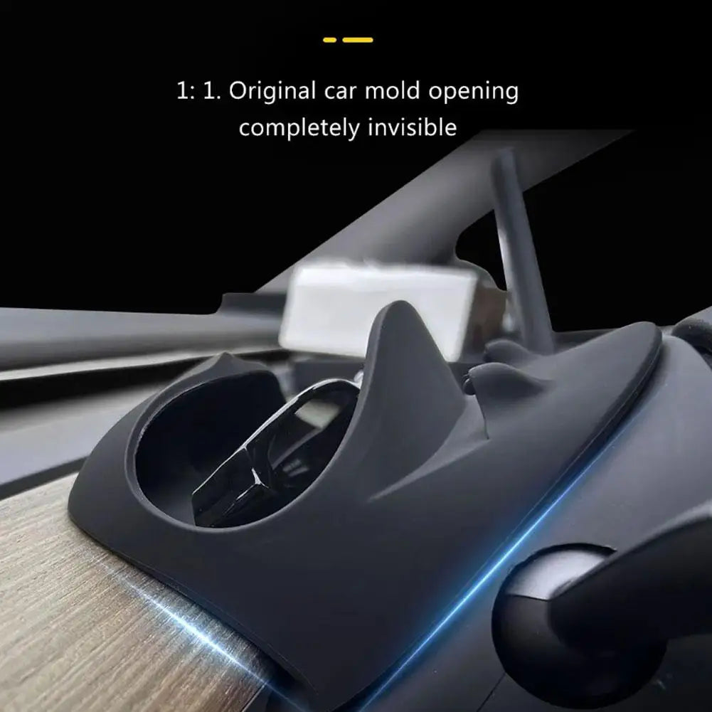 For Tesla Y Multifunctional Steering Wheel Front Storage Box Silicone Phone Holder Glasses Storage Interior Accessories