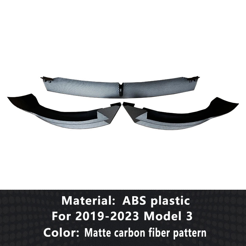 For 2021-2024 Tesla Model 3/Y Deflector Front Bumper Lip Chin Guard Trim Styling Cover Modified Body Kit Diffuser Accessories