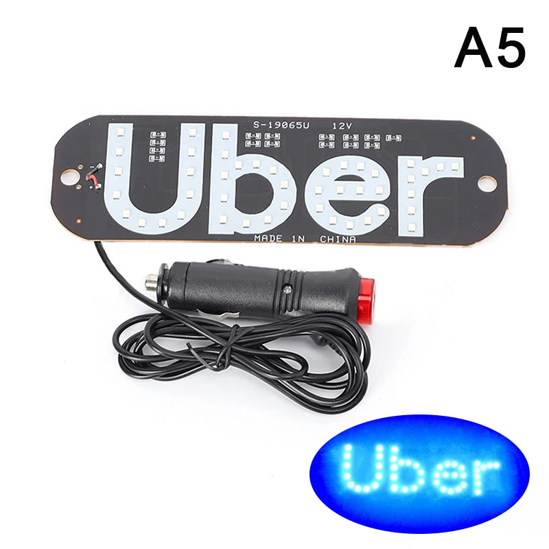 Light Sign For Car, Light Decal For Car Windshield With Suction Cups, Taxi Sign Light, Cab Indicator Lamp, Cigarette Lighter/USB