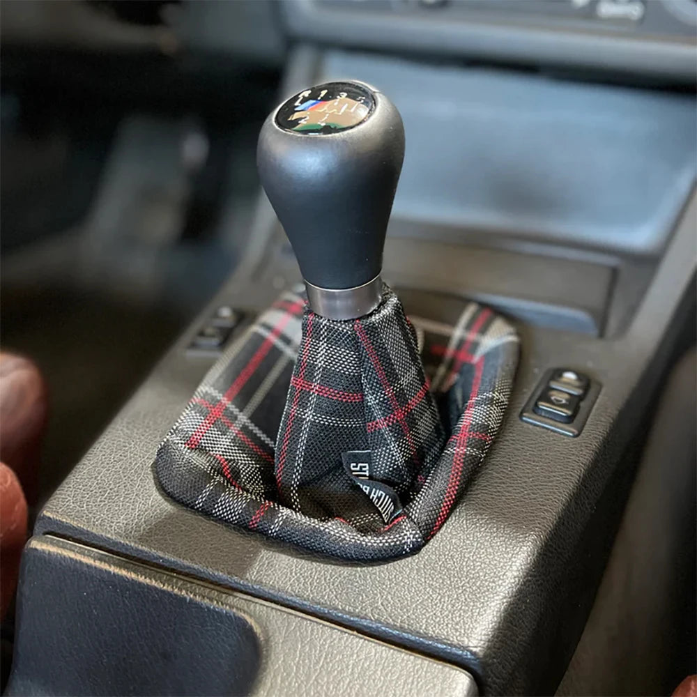 New Universal Checkered Shift Knob Boot Gear Tartan Shift Knob Cover Clark Shift Knob Cover For VW Golf Gti