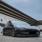 Front Bumper Lip 3Pcs For Tesla Model Y 2020-2024 For Tesla Model 3 2017-2023 Front Bumper Lip Splitter Spoiler, V Style