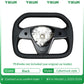 Car Steering Wheel Inspired By Cyberpack Style for Tesal Model Y/3 Highland 2017-2024 with Heating Function Black Leather Yoke