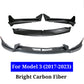 Front Bumper Lip 3Pcs For Tesla Model Y 2020-2024 For Tesla Model 3 2017-2023 Front Bumper Lip Splitter Spoiler, V Style