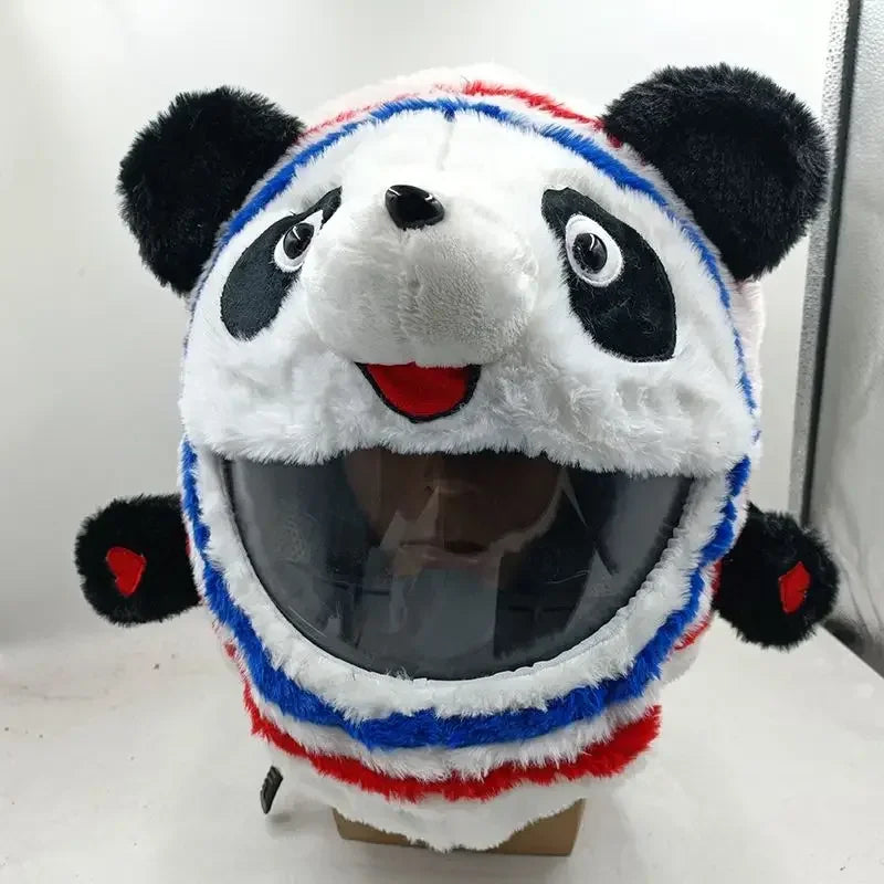 Motorcycle Full Helmet Cover Cartoon Plush Animal Helmet Cover Dust Protection Funny Helmet Cover Motorcycle Accessories