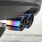Dual/Single Exhaust Tip Inlet Bolt-on Square Round Edge Tailpipe Muffler Tip Double Outlets Tailpipe Replacement Accessory ﻿