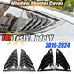 Car Rear Window Side Vent Shutter Louver Cover Trim Sticker Body Kit Spoiler For Tesla Model Y 2019 2020 2021 2022 2023 2024