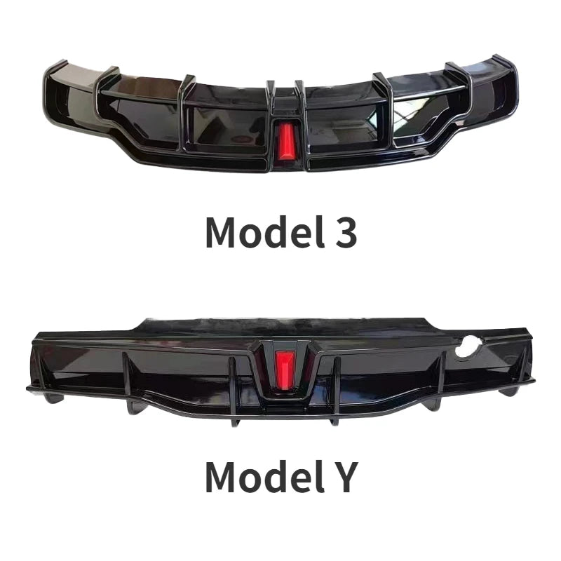 Hot Sale For Tesla 2016-2023 Model 3/Y High Quality ABS Glossy Black Rear Bumper Diffuser Splitter Spoiler Lip Tuning Body Kits