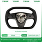 Car Steering Wheel Inspired By Cyberpack Style for Tesal Model Y/3 Highland 2017-2024 with Heating Function Black Leather Yoke