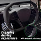 Car Steering Wheel Inspired By Cyberpack Style for Tesal Model Y/3 Highland 2017-2024 with Heating Function Black Leather Yoke