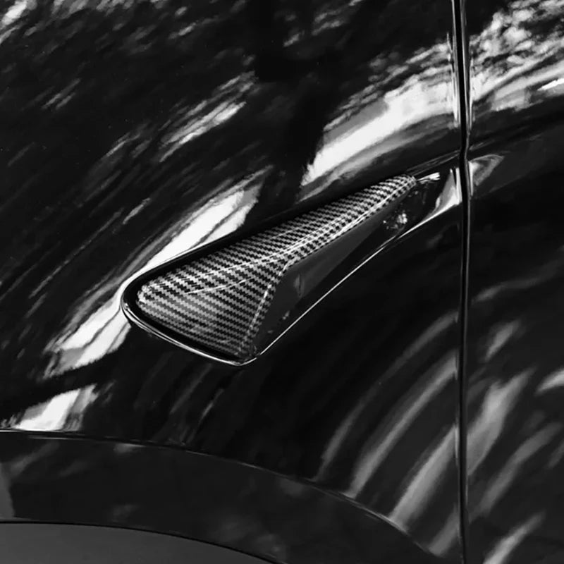 For Tesla Model 3/Y Side Camera Protection Cover Carbon Fiber Fender Trim Cover Car Modification Accessories Tesla 2017-2023