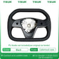 Car Steering Wheel Inspired By Cyberpack Style for Tesal Model Y/3 Highland 2017-2024 with Heating Function Black Leather Yoke