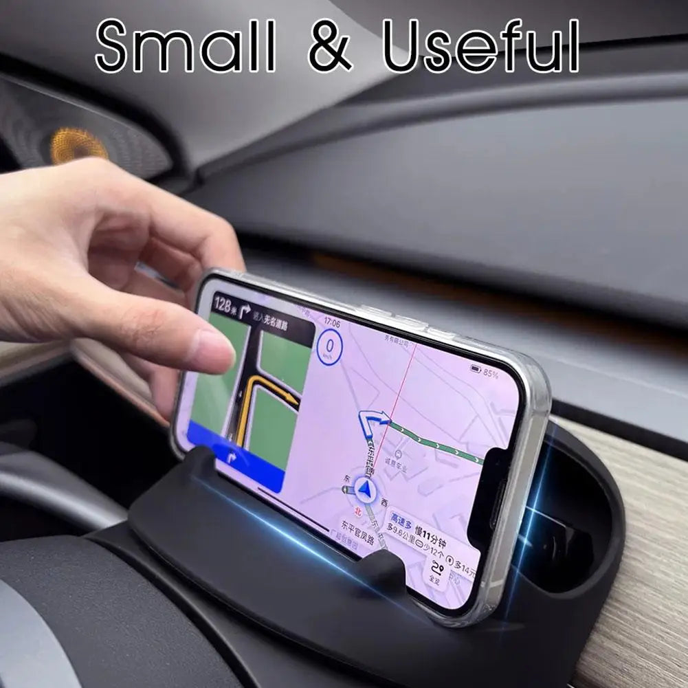 For Tesla Y Multifunctional Steering Wheel Front Storage Box Silicone Phone Holder Glasses Storage Interior Accessories