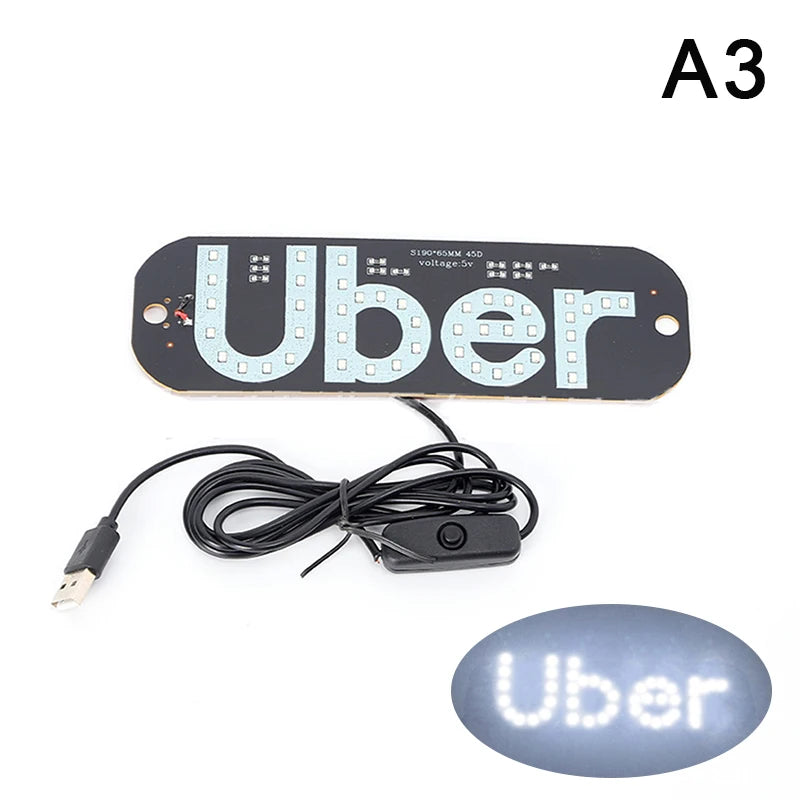 Light Sign For Car, Light Decal For Car Windshield With Suction Cups, Taxi Sign Light, Cab Indicator Lamp, Cigarette Lighter/USB
