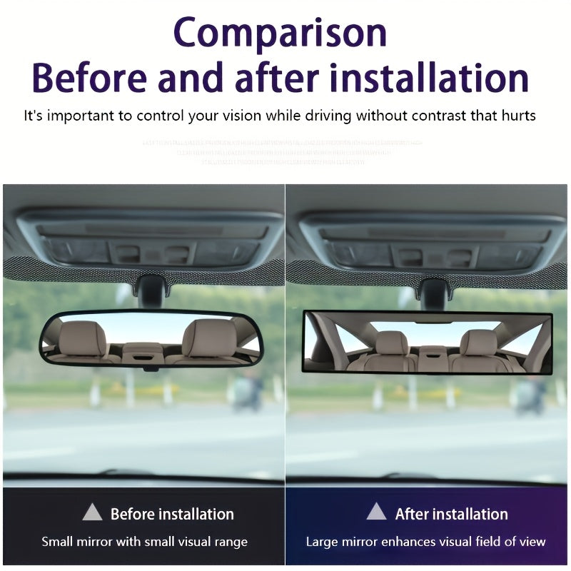 [Anti-Glare Coating Rearview Mirror] Wide-Angle HD Rearview Mirror with Anti-Glare Coating, Crystal-Clear Vision, Easy Clip-On Installation, PVC Material, Universal Fit for SUVs and Trucks, Enhanced Safety and Driving Visibility