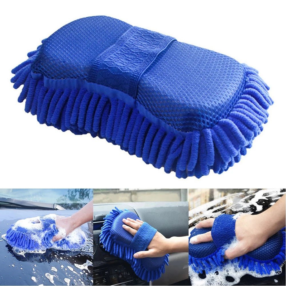 Car Cleaning Sponge Car Wash Care Washing Brush Pad Cleaning Tool Microfiber Polishing Dusting Scratch - free Washing Cars Floors - shift - knoobs
