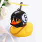 Car Duck With Helmet Broken Wind Pendant Small Yellow Duck Road Bike Motor Helmet Riding Cycling Accessories Without Lights - shift - knoobs