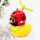 Car Duck With Helmet Broken Wind Pendant Small Yellow Duck Road Bike Motor Helmet Riding Cycling Accessories Without Lights - shift - knoobs