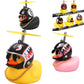 Car Duck With Helmet Broken Wind Pendant Small Yellow Duck Road Bike Motor Helmet Riding Cycling Accessories Without Lights - shift - knoobs