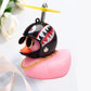 Car Duck With Helmet Broken Wind Pendant Small Yellow Duck Road Bike Motor Helmet Riding Cycling Accessories Without Lights - shift - knoobs