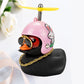 Car Duck With Helmet Broken Wind Pendant Small Yellow Duck Road Bike Motor Helmet Riding Cycling Accessories Without Lights - shift - knoobs