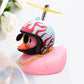 Car Duck With Helmet Broken Wind Pendant Small Yellow Duck Road Bike Motor Helmet Riding Cycling Accessories Without Lights - shift - knoobs