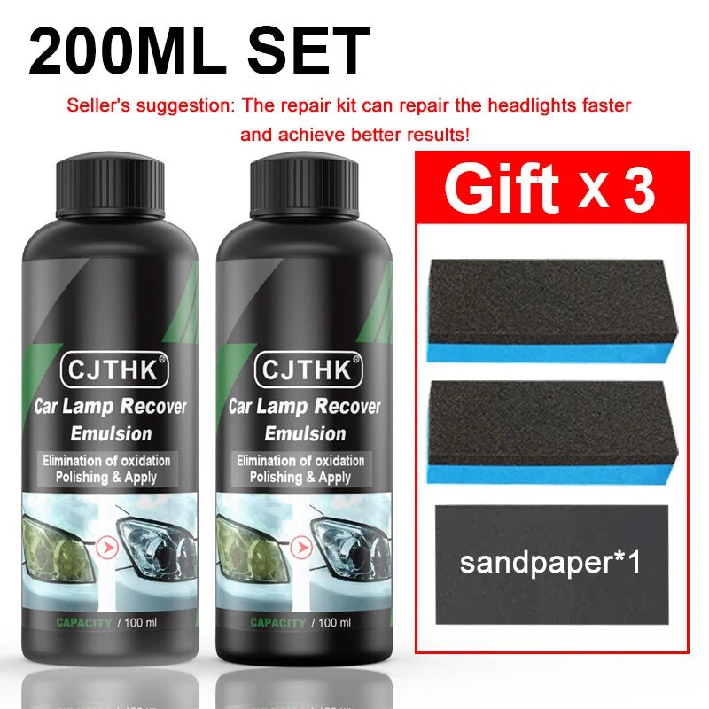 Car Headlight Restoration Polishing Kits Headlamp Scratch Remover Repair Cleaning Paste Remove Oxidation Headlight Polish Liquid - shift - knoobs