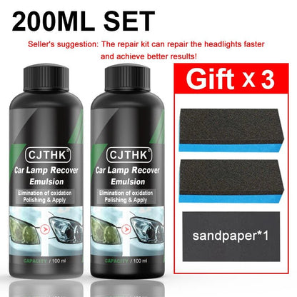 Car Headlight Restoration Polishing Kits Headlamp Scratch Remover Repair Cleaning Paste Remove Oxidation Headlight Polish Liquid - shift - knoobs