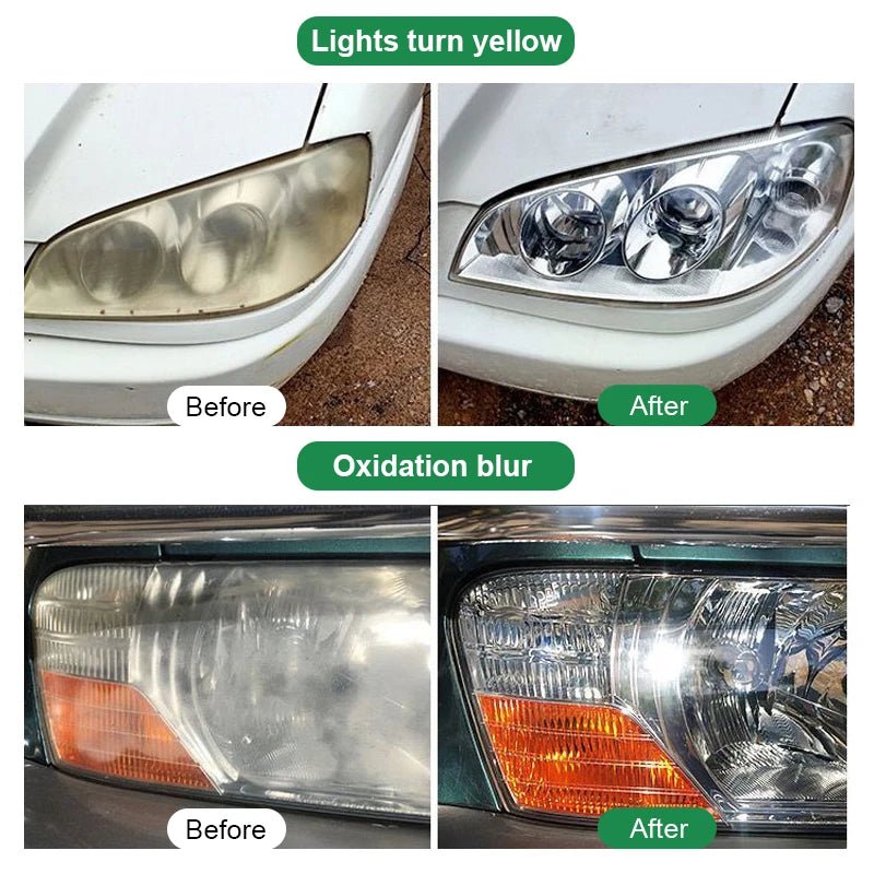 Car Headlight Restoration Polishing Kits Headlamp Scratch Remover Repair Cleaning Paste Remove Oxidation Headlight Polish Liquid - shift - knoobs