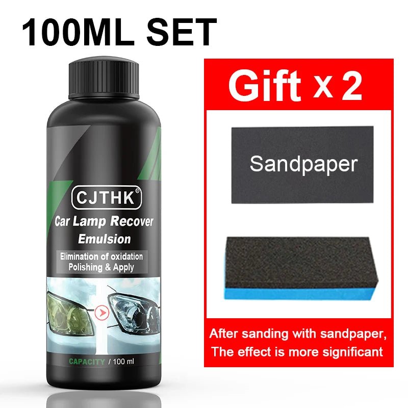Car Headlight Restoration Polishing Kits Headlamp Scratch Remover Repair Cleaning Paste Remove Oxidation Headlight Polish Liquid - shift - knoobs