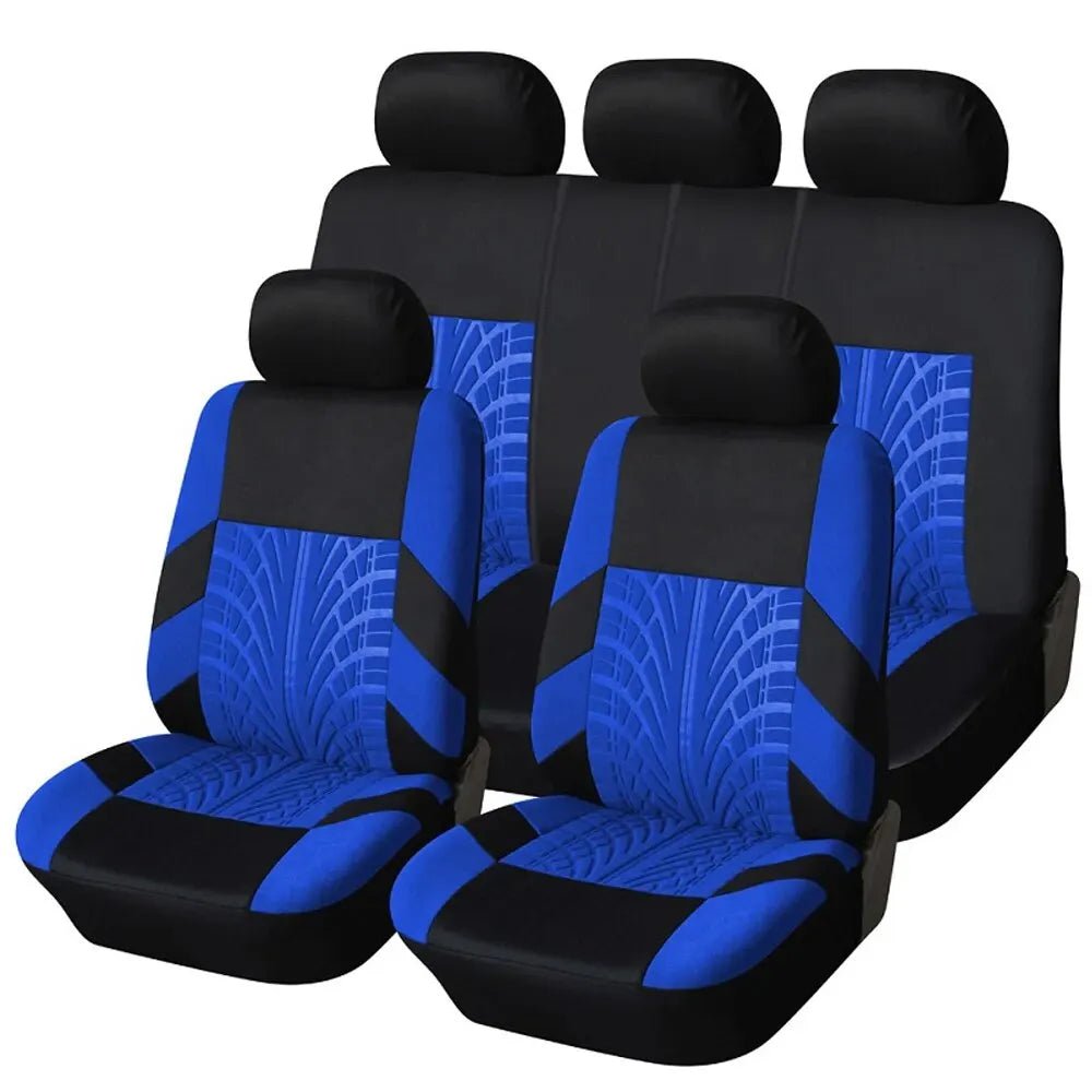 Car Seat Covers Full Set Front Split Rear Bench For Car Universal Cloth SUV Sedan Van Automotive Interior Covers - shift - knoobs