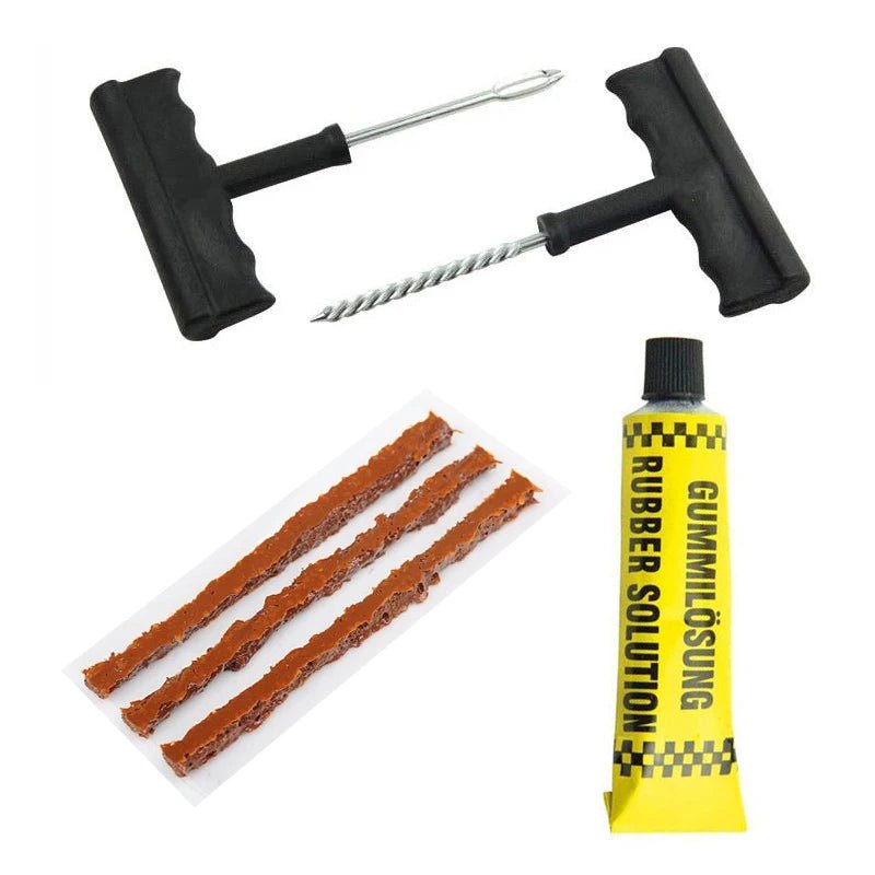Car Tire Repair Tool Kit with Rubber Strips Tubeless Tyre Puncture Studding Plug Set Motorcycle Truck Vacuum Tire Repair Tool - shift - knoobs