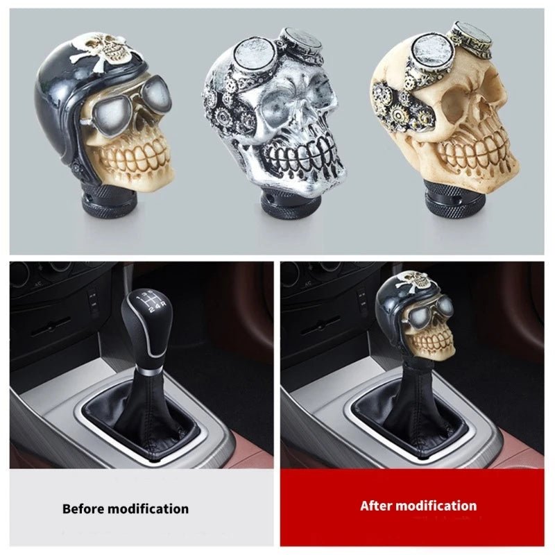 Cool Resin Unique Skull Head Gear Shifts Knob Shifter Lever Accessories for Manual Transmission Car Interior Enhancement - shift - knoobs
