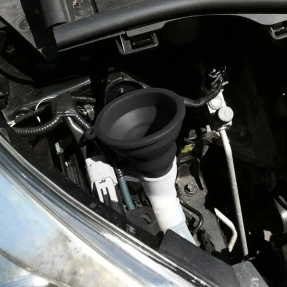 Engine Funnel Car Universal Silicone Liquid Funnel Washer Fluid Change Foldable Portable Auto Engine Oil Petrol Change Funnel - shift - knoobs