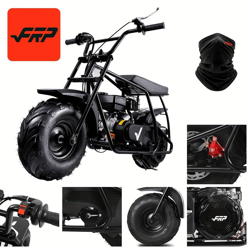 FRP GMB100 Mini Bike, 99CC 4 - Stroke Mini Bikes for Adults, Gas Powered Mini Dirt Bike, Off - Road Motorcycle W/Neck Gaiter, Weight Support Up to 220 LBS 20mph - shift - knoobs