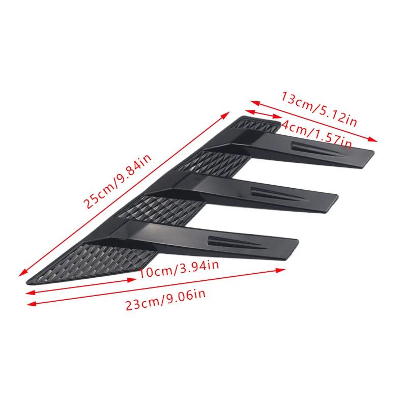 General Motors rear window side spoiler splitter triangle louver decorative side wing fender air vent modification - shift - knoobs
