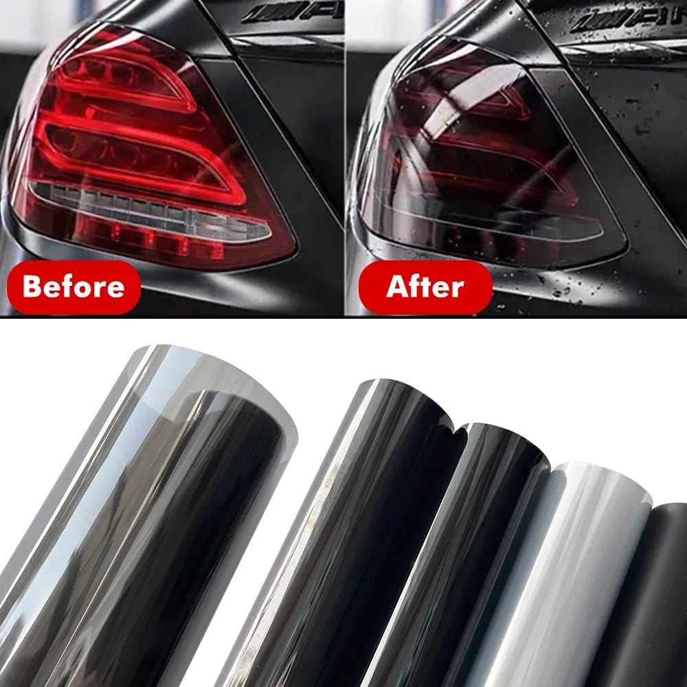 Gloss Transparent Light Black Smoke PVC Film Tint Headlight Taillight Wrap Cover Film Foil Sticker Cover Armored Film for Cars - shift - knoobs