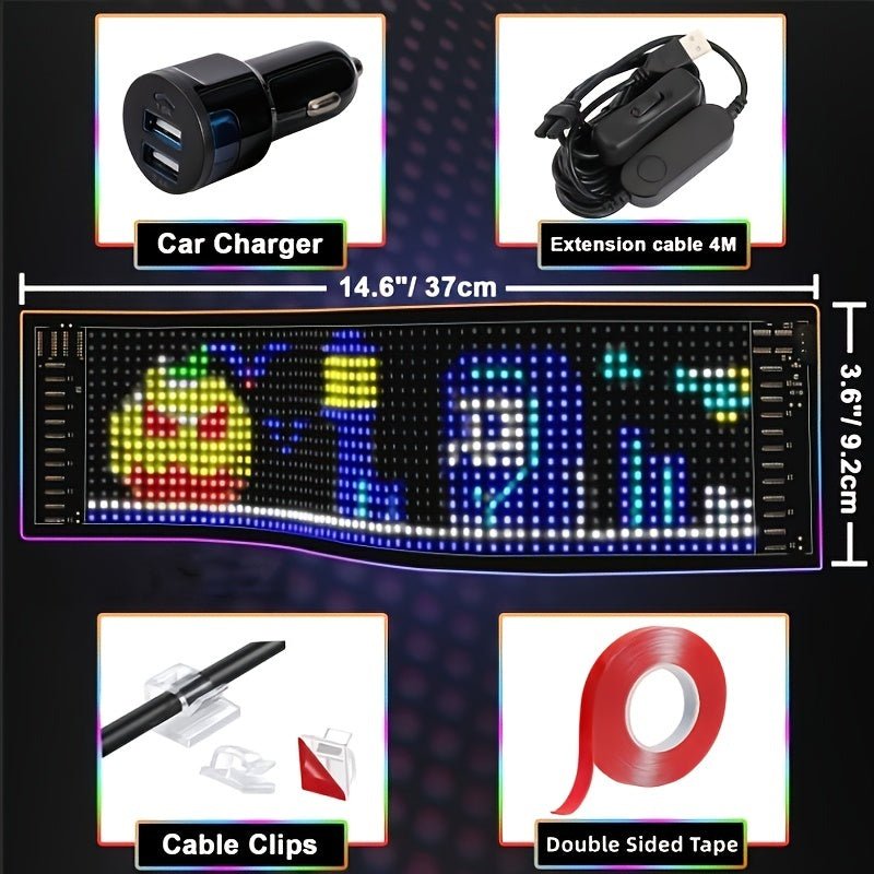 Scrolling Bright Advertising LED Signs, Flexible USB 5V LED Sign, App Control Custom Text Pattern Animation Programmable LED Display For Store, Hotel, Party - shift - knoobs
