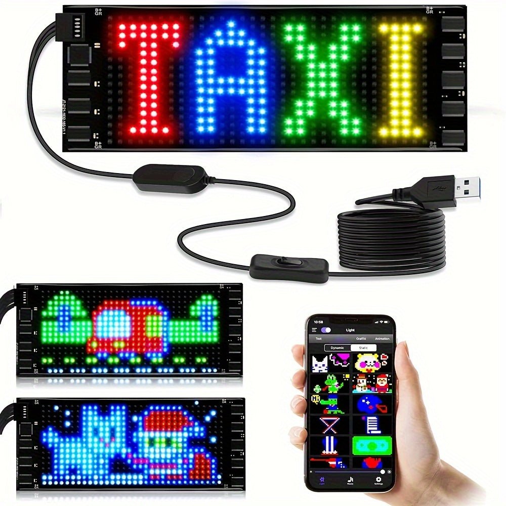 Scrolling Bright Advertising LED Signs, Flexible USB 5V LED Sign, App Control Custom Text Pattern Animation Programmable LED Display For Store, Hotel, Party - shift - knoobs