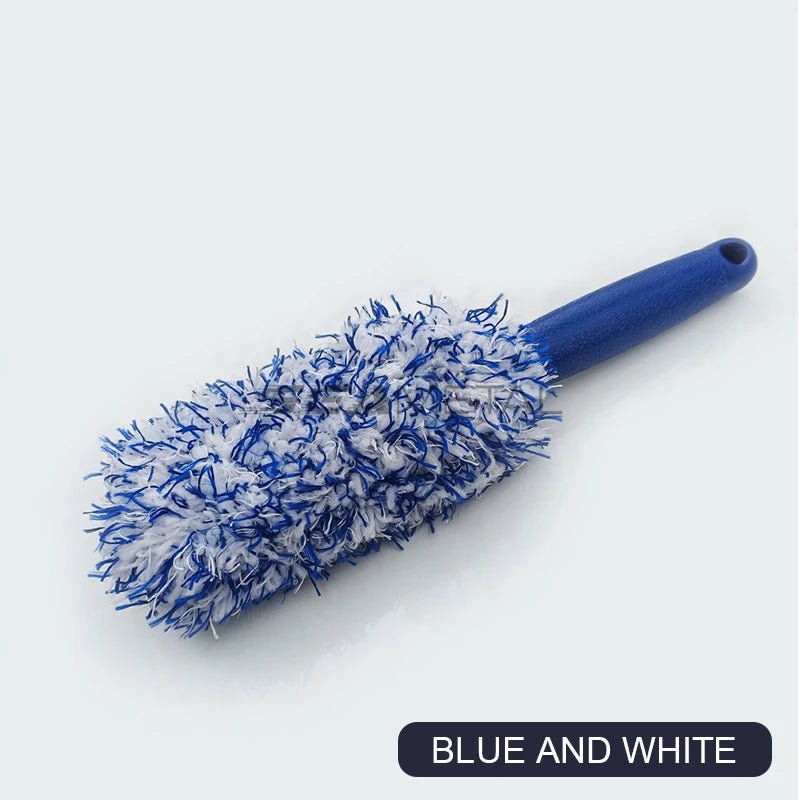 SEAMETAL Car Wheel Tire Rim Cleaning Brush Portable Plush Car Wheel Hub Brush Washing Tool Car Detailing Care Dust Removal Brush - shift - knoobs