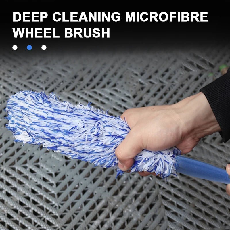 SEAMETAL Car Wheel Tire Rim Cleaning Brush Portable Plush Car Wheel Hub Brush Washing Tool Car Detailing Care Dust Removal Brush - shift - knoobs