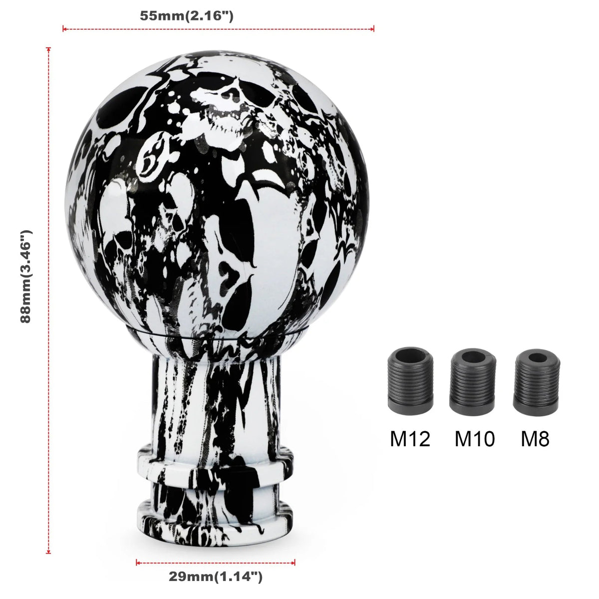 Universal 5/6 Speed Car Gear Shift Knob For Manual Transmission Gear Level Knob Shift Lever M8 M10 M12 Graffiti Style - shift - knoobs