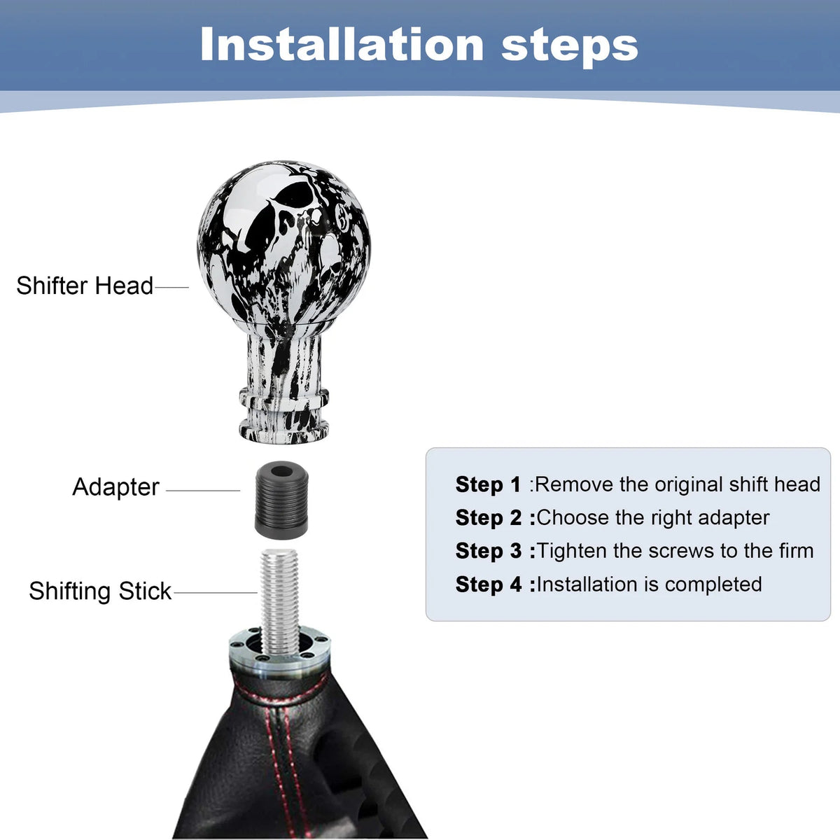 Universal 5/6 Speed Car Gear Shift Knob For Manual Transmission Gear Level Knob Shift Lever M8 M10 M12 Graffiti Style - shift - knoobs