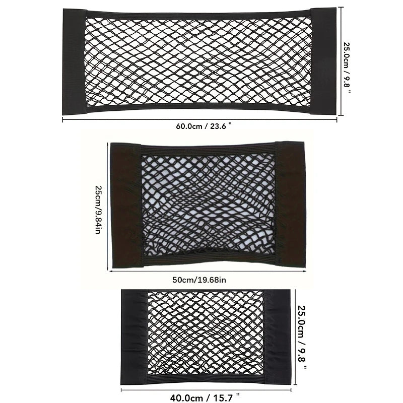 Universal Car Storage Bag Double Mesh Trunk Storage Net, Car Built - in Storage Bag, Car Fire Extinguisher Fixed Net - shift - knoobs