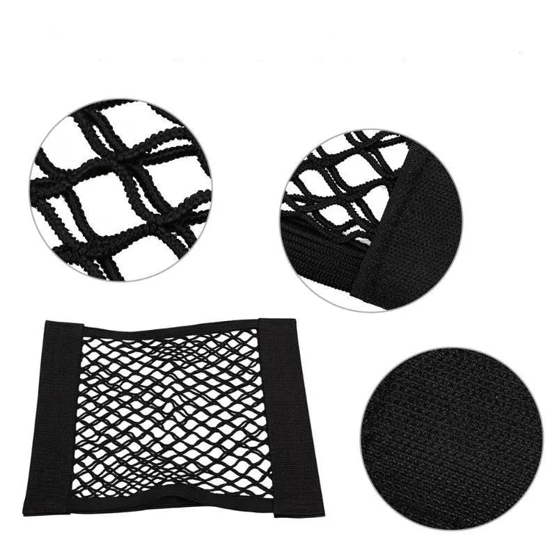 Universal Car Storage Bag Double Mesh Trunk Storage Net, Car Built - in Storage Bag, Car Fire Extinguisher Fixed Net - shift - knoobs