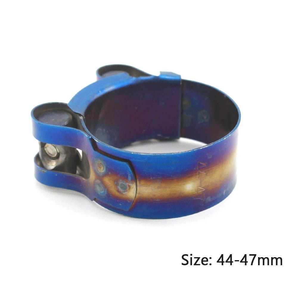 Universal Stainless Steel Hose Clamp Kit Adjustable Titanium Blue T Bolt Clamp 26mm to 114mm - shift - knoobs