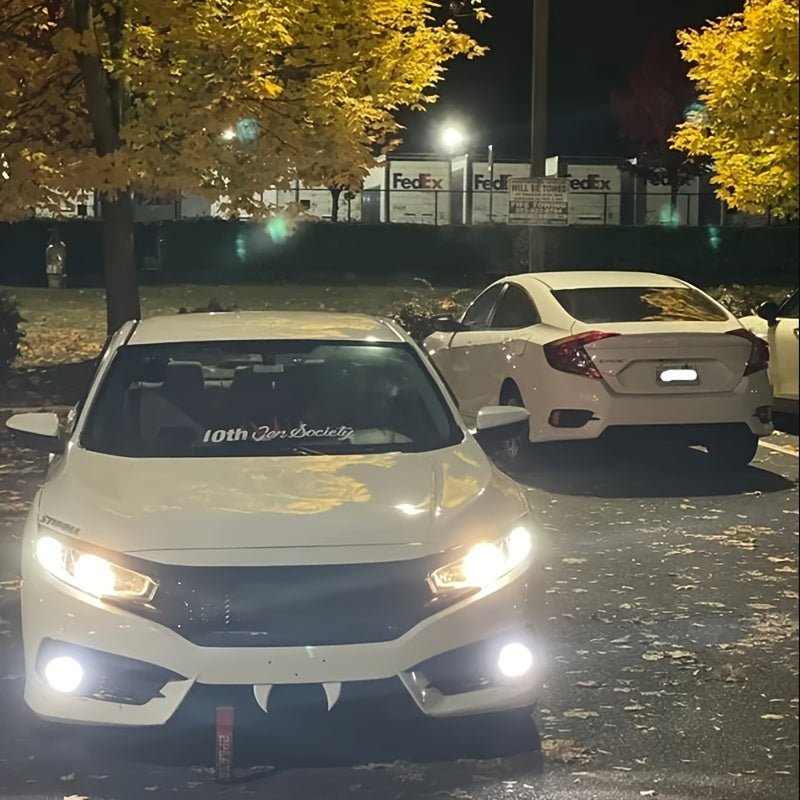 Vampire Teeth Design Polypropylene Fang Grille Inserts for Vehicle Bumper - Halloween Decor Accents (No Installation Hardware Included) - shift - knoobs