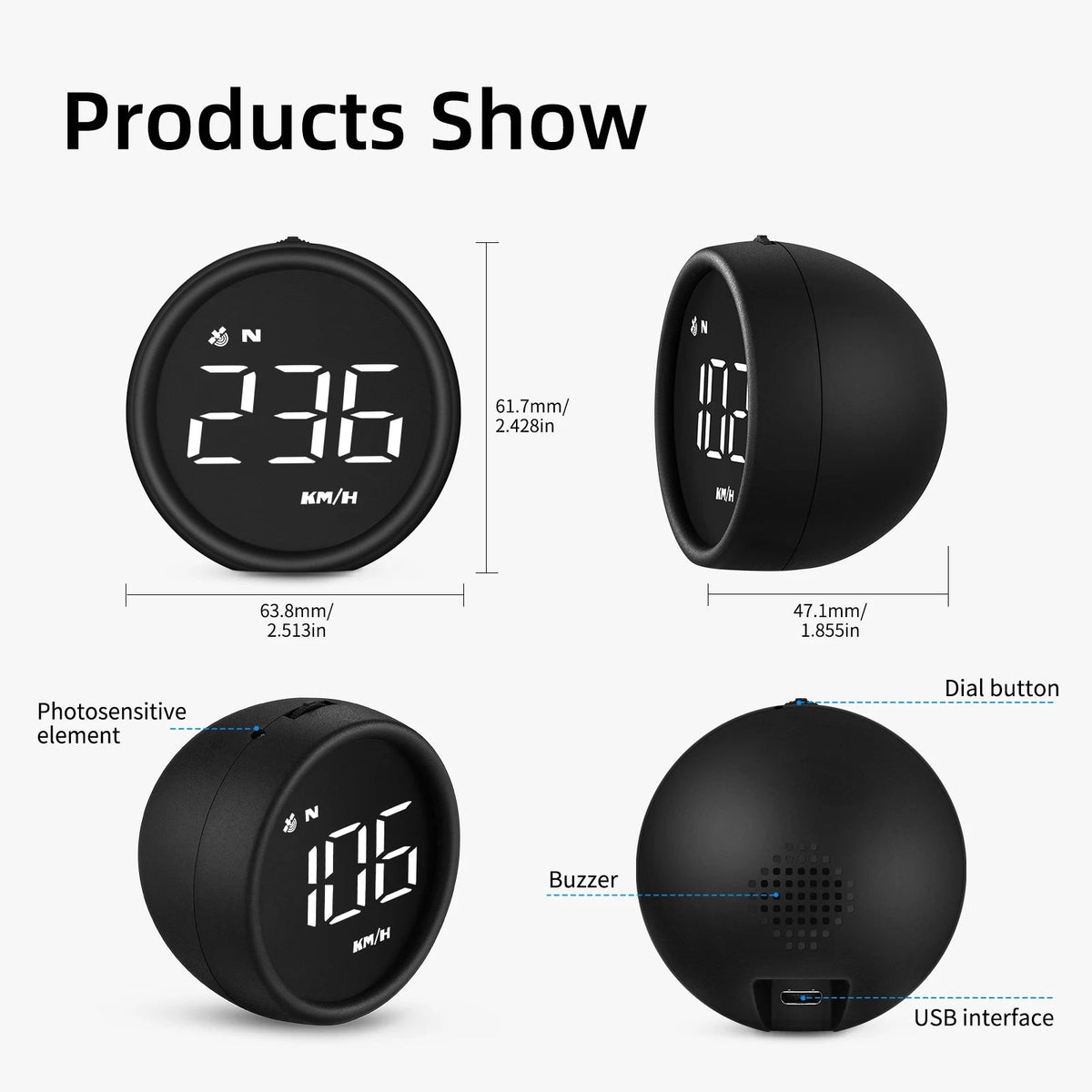 WiiYii G1 Car HUD OBD2 GPS On - board Computer Digital Head Up Display Auto Speedmeter Speed Windshield Projector For All Car - shift - knoobs