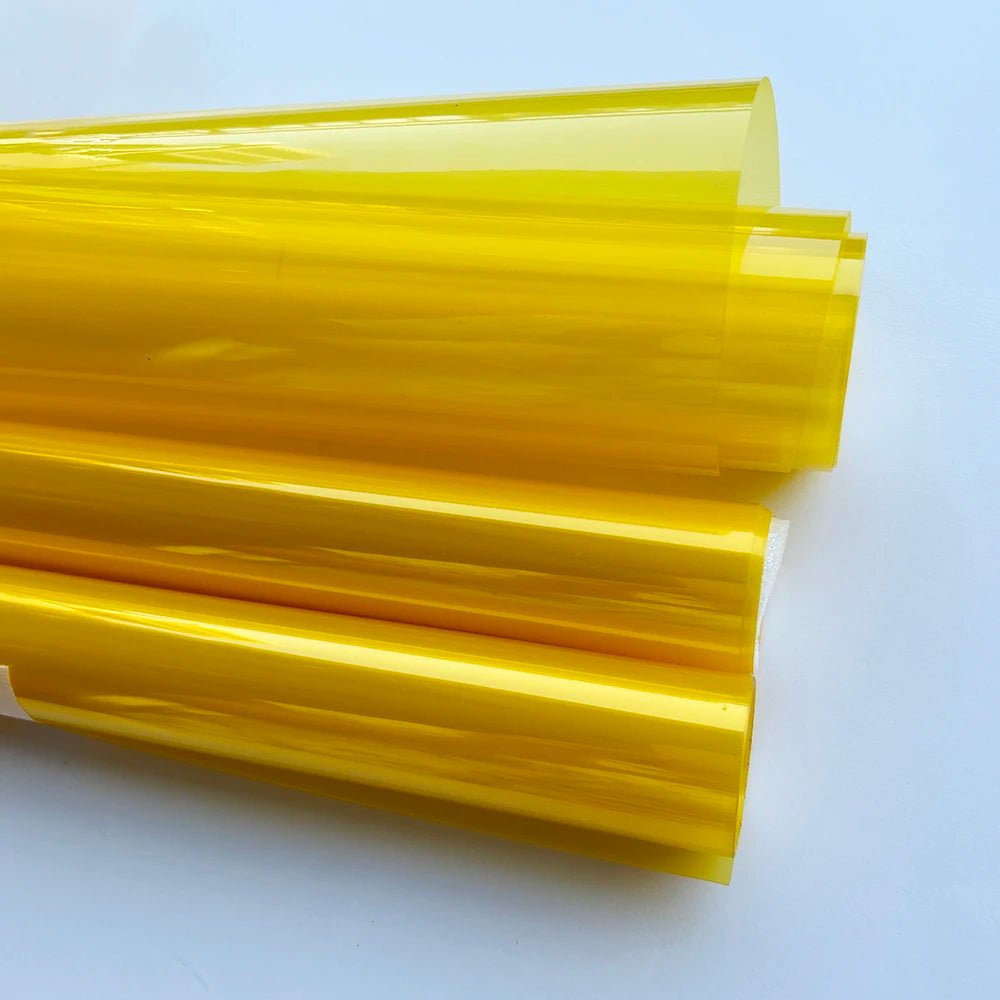 Yellow Auto Car Light Headlight Taillight Tint Vinyl Film Sticker Easy Stick Motorcycle Waterproof Film Diy Whole Car Decoration - shift - knoobs